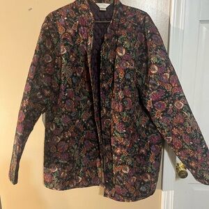 C.J Banks Floral Quilted Sewn Button Up Jacket 2xl